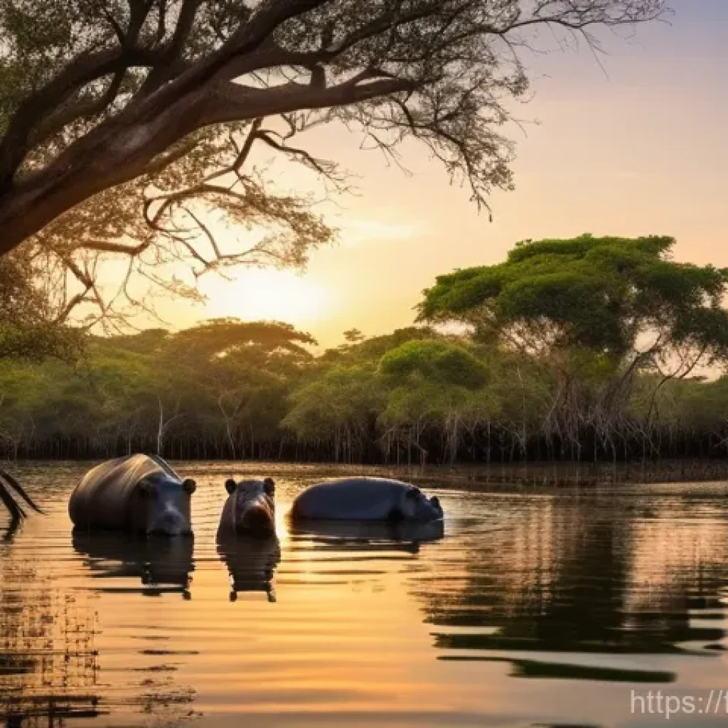 기니비사우에서 방문하기 좋은 섬 여행지 - **Orango National Park: Saltwater Hippos in Mangrove Habitat**
    A breathtaking wide-angle shot of...