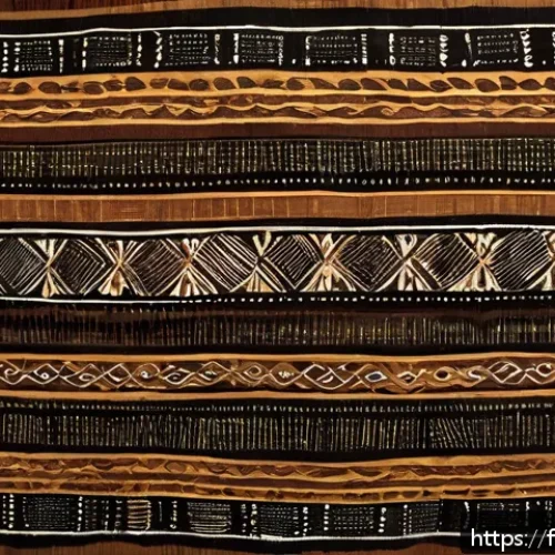 기니비사우에서 가장 인기 있는 기념품 - A vibrant and detailed close-up of traditional Bissau-Guinean bogolan textile fabric, showcasing han...